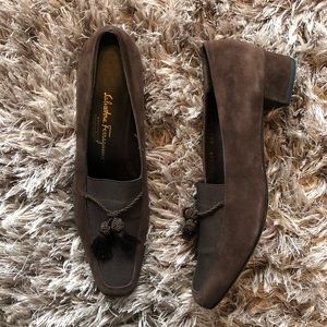 Salvatore Ferragamo Poker Suede Tassel Pumps